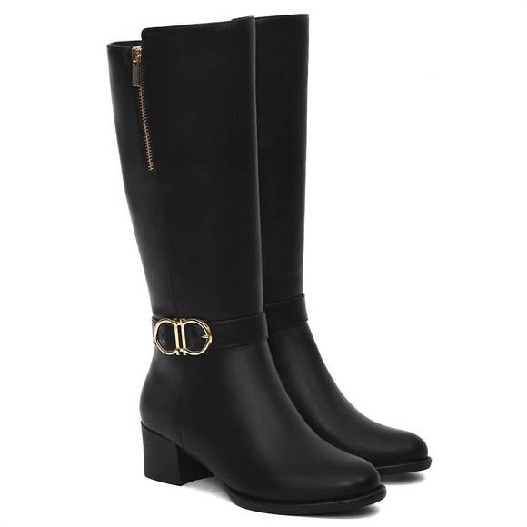NEW ANDREA womne's tall riding boots in black - Picture 2 of 5